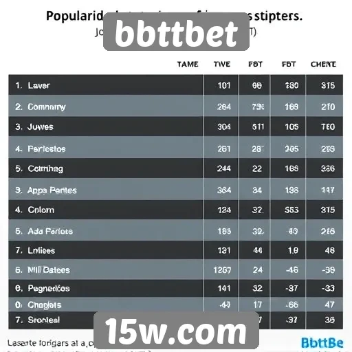 Estudo sobre a popularidade de jogos no bbttbet